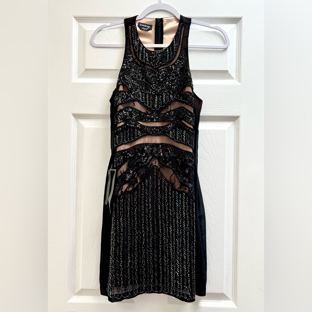 NWT Bebe Beaded Cocktail Dress Size XS